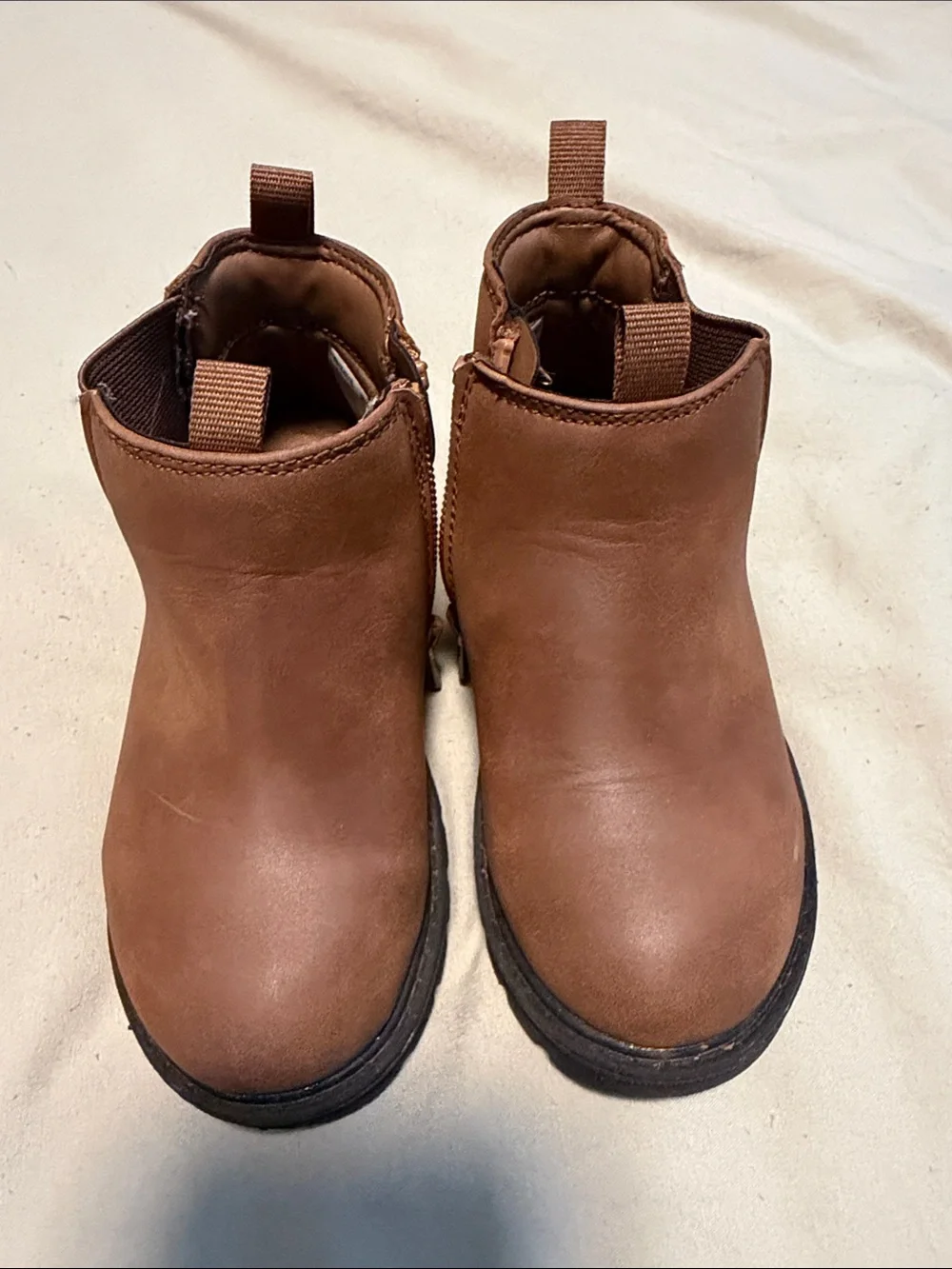 Toddler 9 Brown Zip Ankle Boots